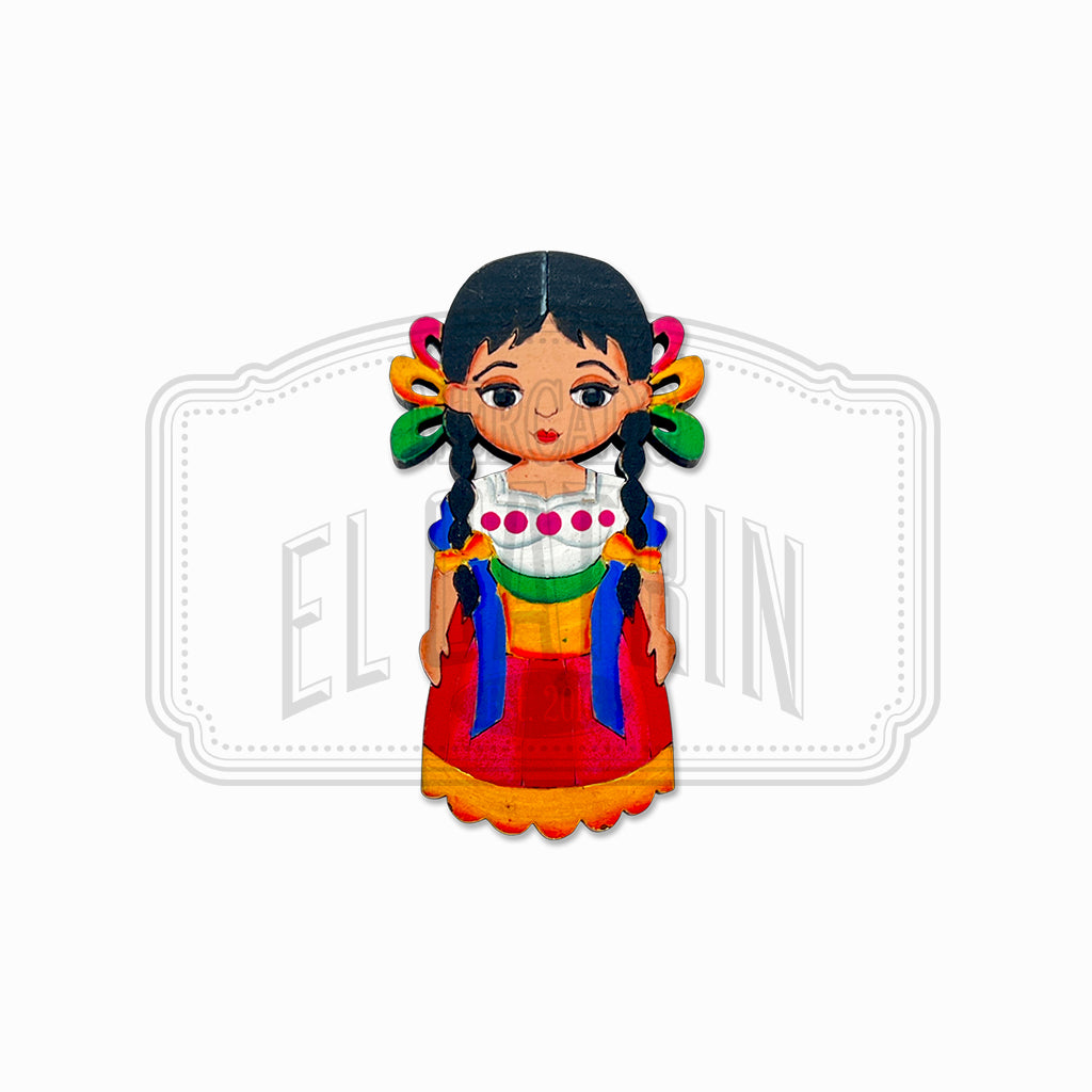 Otomi - Traditional Dress Wooden Magnet