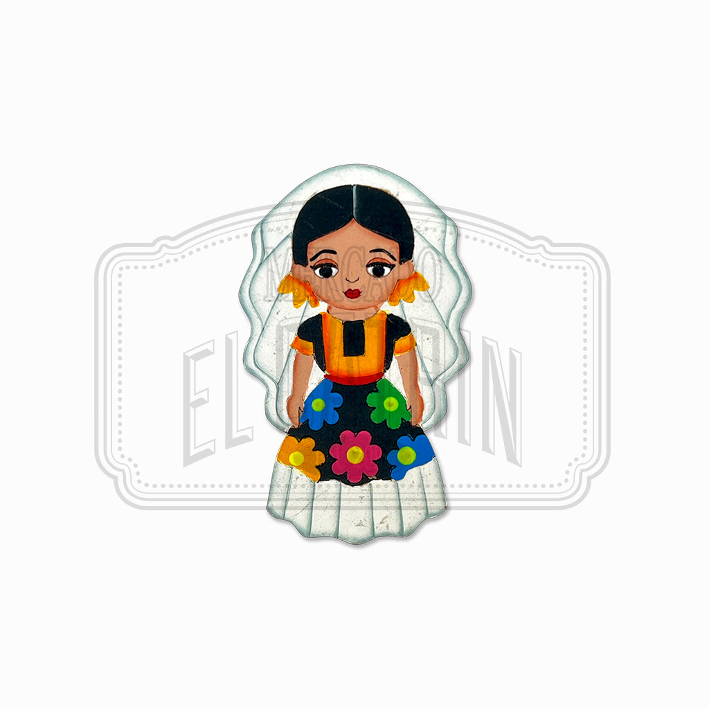 Tehuana - Traditional Dress Wooden Magnet