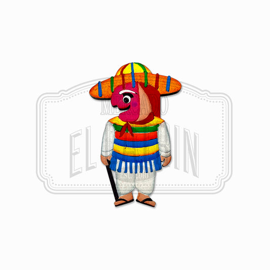 Viejito - Traditional Style Wooden Magnet