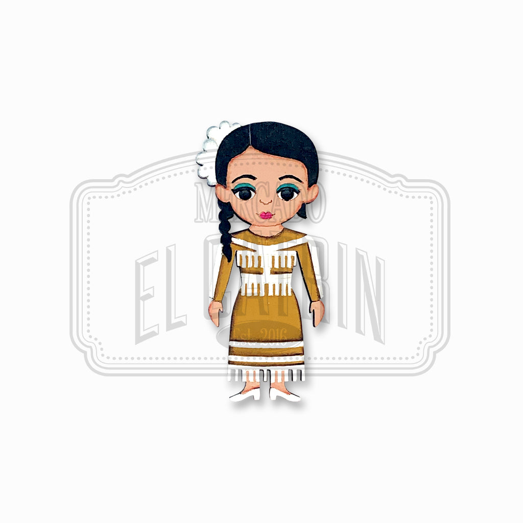 Tamaulipas - Traditional Dress Wooden Magnet