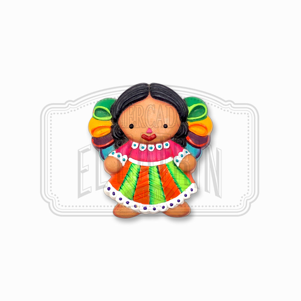 Muñeca Otomi Clay Magnet