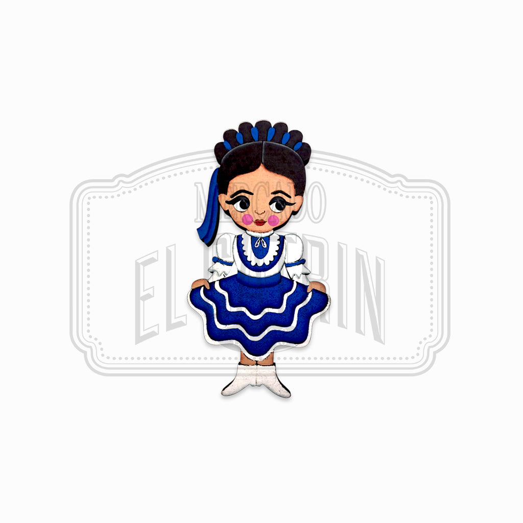 Chihuahua - Traditional Dress Wooden Magnet
