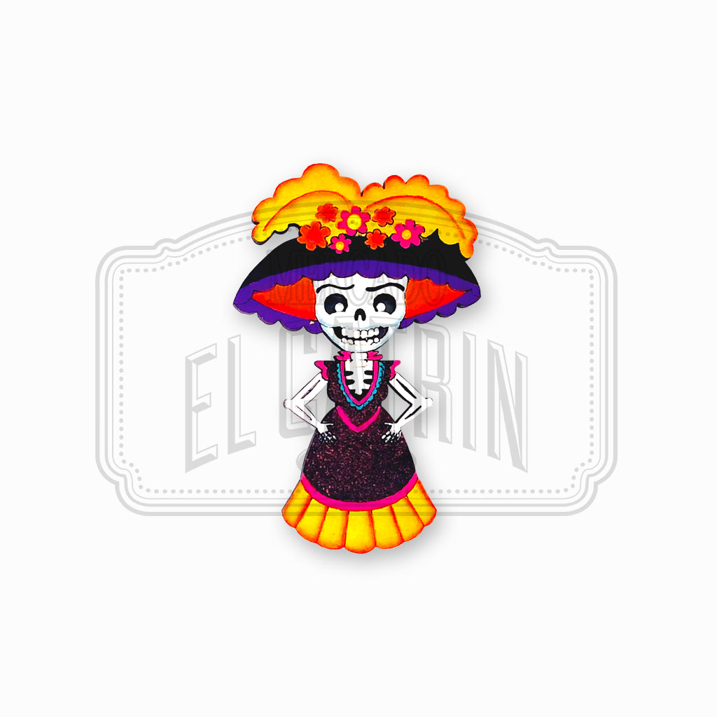 Catrina - Arte Popular Wooden Magnet