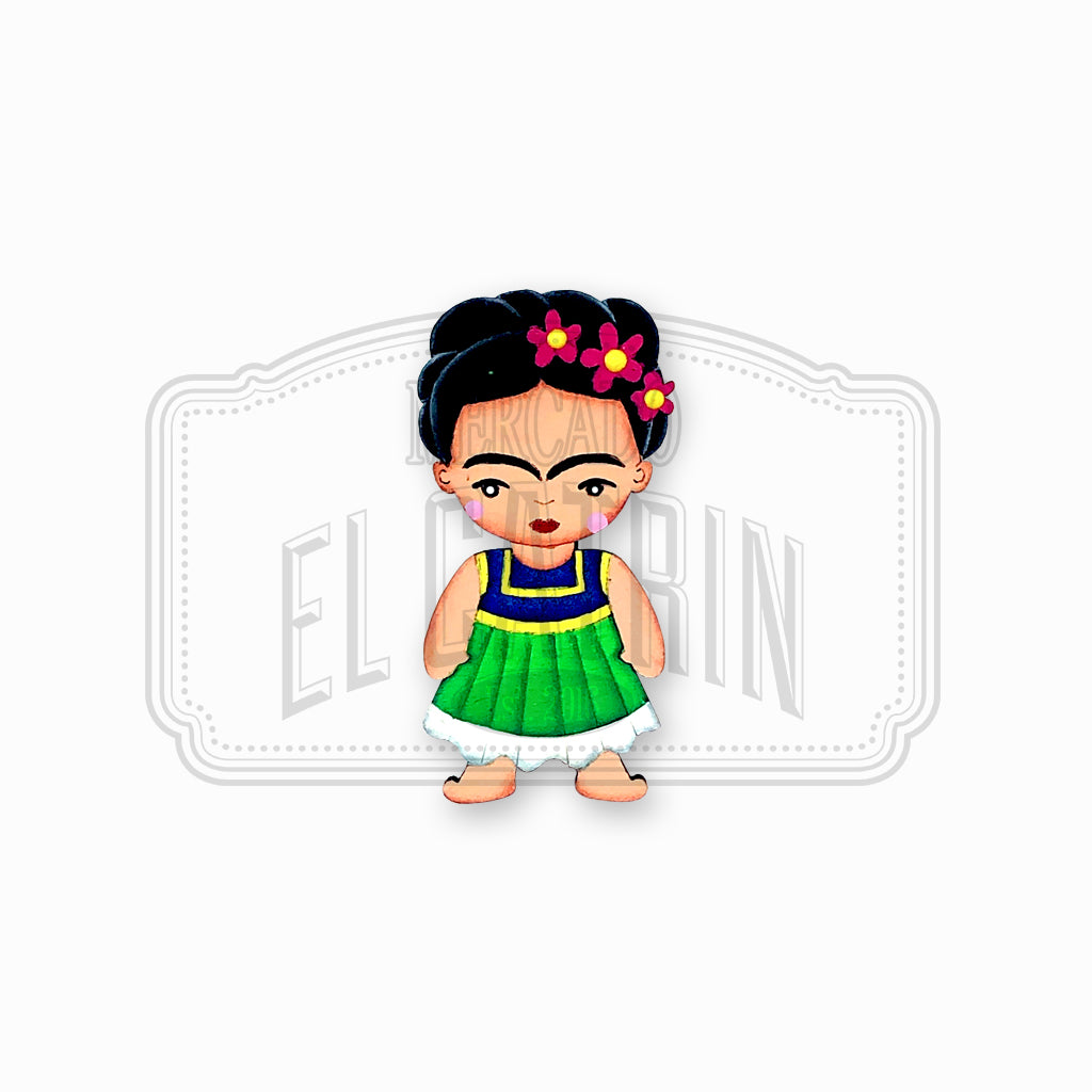 Frida - Arte Popular Wooden Magnet