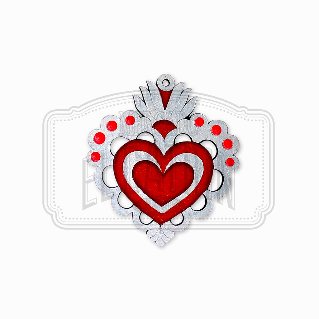 Corazon de Laton - Arte Popular Wooden Magnet