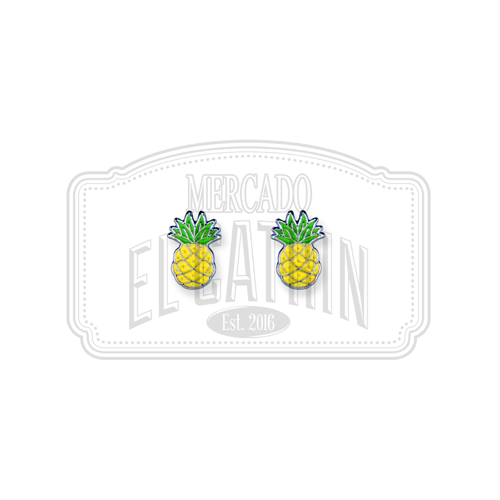 Pineapple Soft Enamel Earrings
