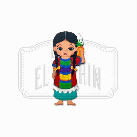 Oaxaqueña  - Traditional Dress Wooden Magnet
