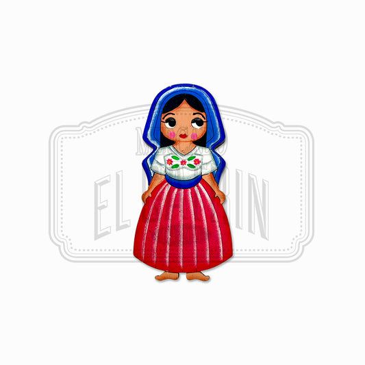 Michoacana - Traditional Dress Wooden Magnet
