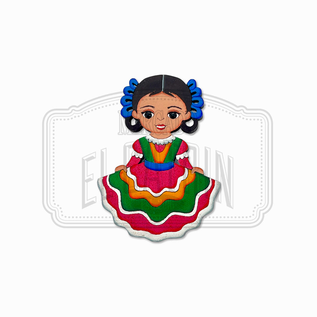 Tapatia - Traditional Dress Wooden Magnet
