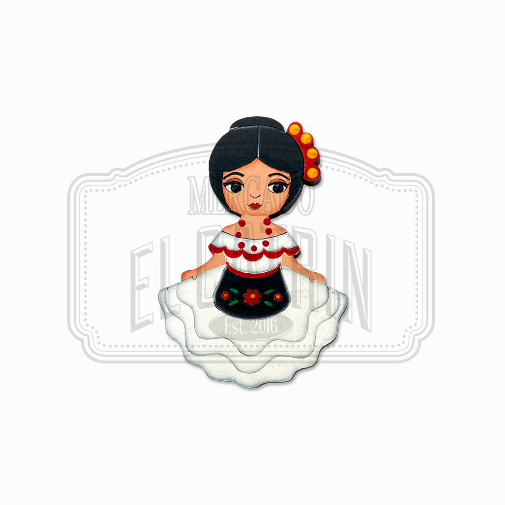 Veracruzana - Traditional Dress Wooden Magnet