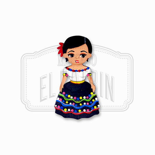 Tabasco - Traditional Dress Wooden Magnet
